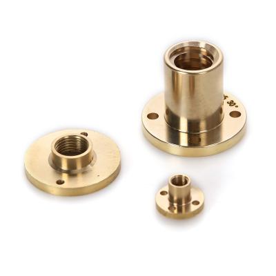 China General Industry OEM T12 16 Thread 20 25 28 30 Trapezoidal Nut Flange Brass Nut For Lead Screw for sale