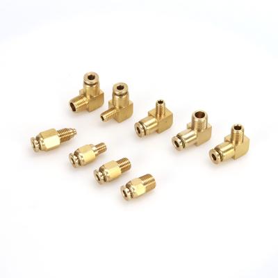 China Brass Quick Connector Palladium Flattening Connector Lubricating Oil Pipe Fittings Straight Equal for sale