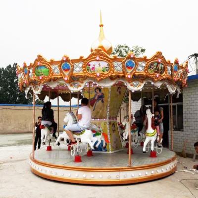 China Merry Theme Park Amusement Park Equipment Carousel Rides Vanish Round Carousel For Sale for sale