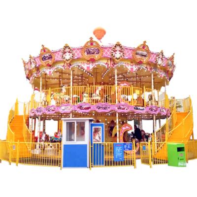 China Theme Park Fairground Decoration Merry Vanish Amusement Park Carousel Round Horse For Sale for sale