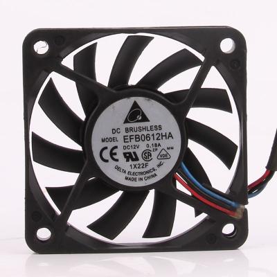 China Delta EFB0612HA 6010 60x60x10mm 4200RPM 18.1CFM 12V 0.18a 6CM Slim Hotels for Heat Dissipation in Chassis Industrial Fan for sale