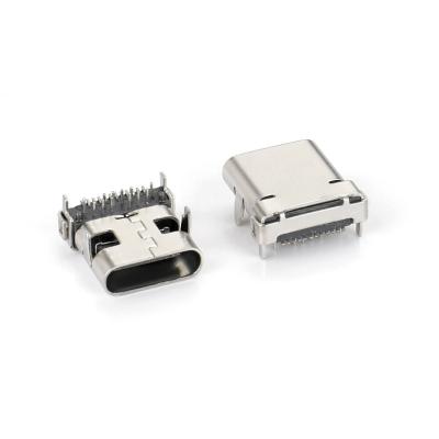 China Type C Computer USB 24Pin C DIP+SMT Female Panel Connector L=10.0 Connector for sale