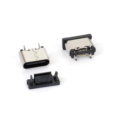 China 28H USB C USB Conector Femaler Socket Straight Type C USB PCB 16pin SMT H6.4 Connector for sale