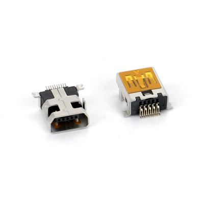 China PCB USB Mini Female Socket 10 Pin SMT Front and Rear Mini Female Usb Connector Stickers for Mobile Charging Connector for sale