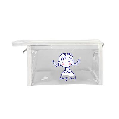 China Schools & Multifunctional Institute of Statistics Transparent Cosmetic Waterproof Pouch Bag Offices PVC Stationery Pen Bag Storage Pencil Case Study Materials for sale