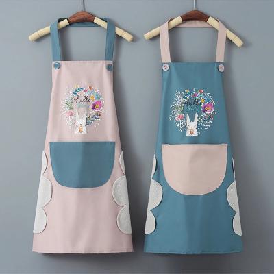 China Durable With Towel Fleece Unisex Raincoat Summer New Fashion Coral And Petroleum Apron In Kitchen Baking for sale