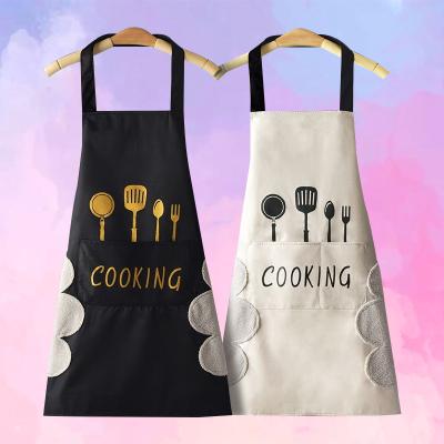 China Durable With Towel Fleece Unisex Raincoat Summer New Fashion Coral And Petroleum Apron In Kitchen Baking for sale