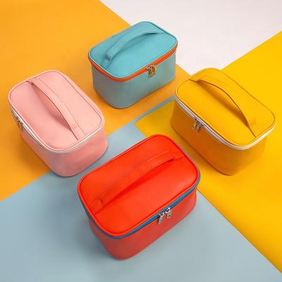 China Cute Fashion PU Heart Gift Makeup Bag Portable Waterproof Brushed Cosmetic Lady Bags for sale