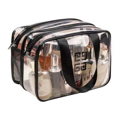 China Fashion KHW Customized Clear Cosmetic PVC Bag PVC Plastic Bags Packaging For Hair Extensions PVC Zipper Makeup Bag for sale