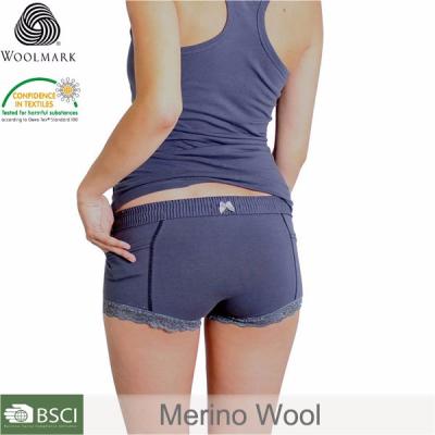 China Antibacterial women boxers, merino wool woman underwear, lady briefs for sale