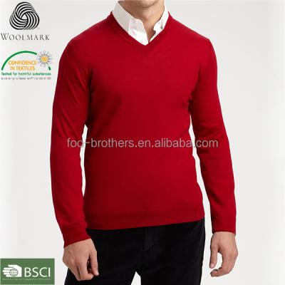 China Breathable V Neck Wool Sweater Custom Knit Sweater Boy for sale