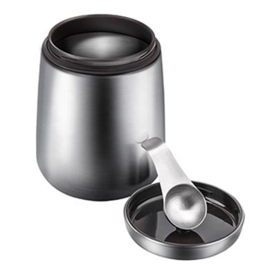 China Storage & Stainless Steel Coffee Canister Food Storage Container Airtight Organizing Enclosed Scoop Spoon for sale