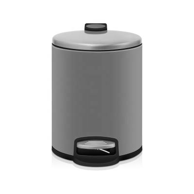 China Sustainable 5 Liter Mini Trash Can With Lid 4 Colors Soft Narrow Bathroom Bin for sale