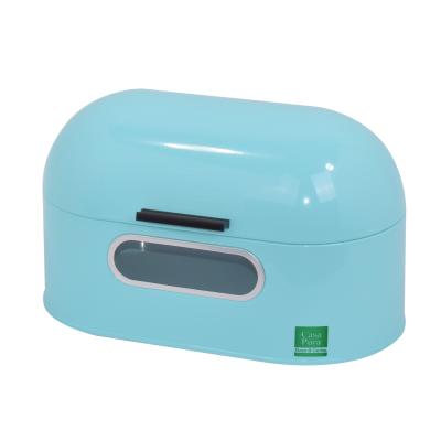 China Retro Freshness Keeping Vintage Powder Coating Bread Box For Kitchen Countertop for sale