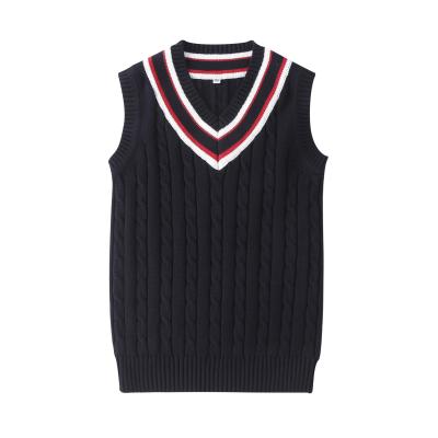 China OEM Service Schoolwear Kids Knitted Vest Jumper Machine Washable en venta