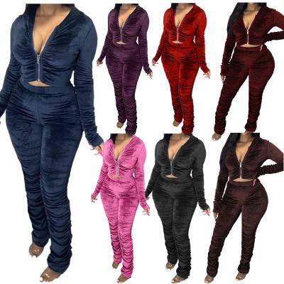 China New Arrival Women Plus Size Outfits Two Piece Set, Lucky Label Two Piece Pants Set Sweat Suits Women for sale