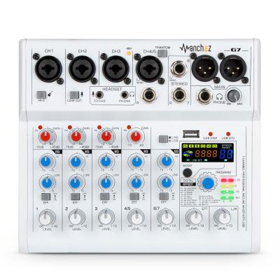 China Disco\Bar\Club\G7 Audio Mixer Console 7 Channel USB Home Recording Portable Mini Interface Sound Card Professional Karao for sale