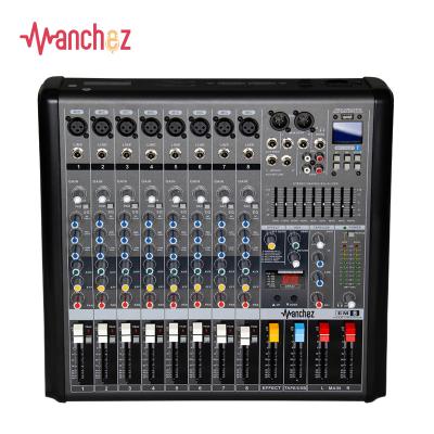 中国 Disco\bar\club\Professional Manchex MT-8 BT 8 Channel Mixer DJ Mixer USB Interface High Quality MP3 Home Audio Karaoke Console 販売のため