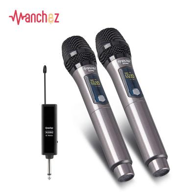 Chine Manchez X220U Wireless Microphone UHF Wireless Microphone Karaoke Channel Lithium Battery Recording Handheld 2 Receiving Distance 50m à vendre