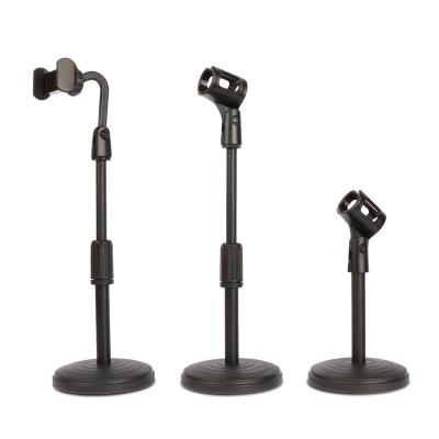 中国 Economical Metal Microphone Stand Ultra High Cost Performance Round Plastic Base OEM Mobile Phone Lazy Stand 販売のため