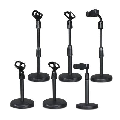 中国 Handheld Metal Microphone Stand Black Color With Clip Plastic Disc Holder 販売のため