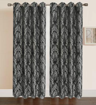 China European wholesale of elegant and luxury decoration black jacquard damask curtain for sale