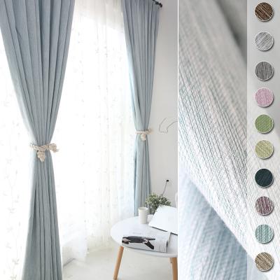 China Blackout Burlap Contemporary Cotton Linen Look Textured Blackout Curtains For Bedroom for sale