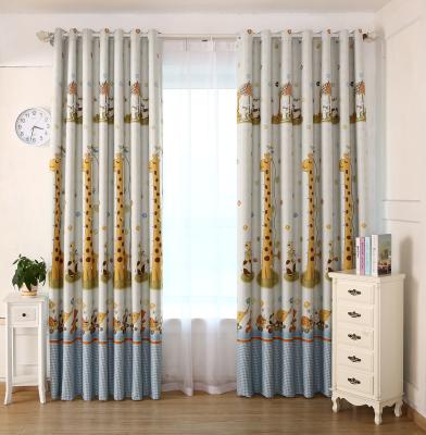 China Modern Animal Printed Giraffe Design Kids Room Ready Made Curtains For Bedroom for sale