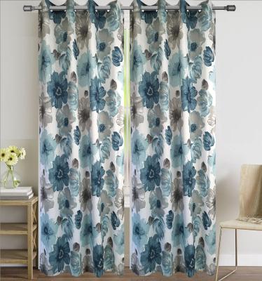 China Beautiful floral print curtains in modern high quality textured fabric living room for sale