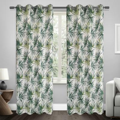 China New Arrival Modern Home Decor Green Leaves Pattern Window Blackout Curtain Panel for sale