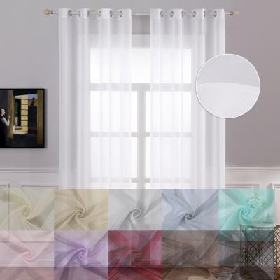 China Factory Direct Modern Cheap Multi Colors Polyester Simple Sheer Curtain Panels for sale