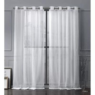 China 2020 Modern Glossy Lurex Yarn Curtain Panel Simple White Contemporary Sheers for sale