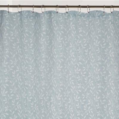 China Sustainable Home Decors 72*72 Jacquard Plant Leaves Cool Blue Colth Shower Curtains for sale