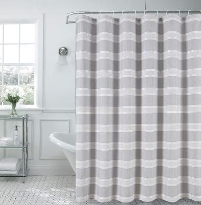 China High End Canvas Look Style Decor Bathroom Fancy Modern Striped Shower Curtains Viable for sale