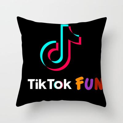 China Peach Skin Microfiber Fabric Tiktok Folded Hot Selling Digtal Printed Fashionable Cushion Cover for sale