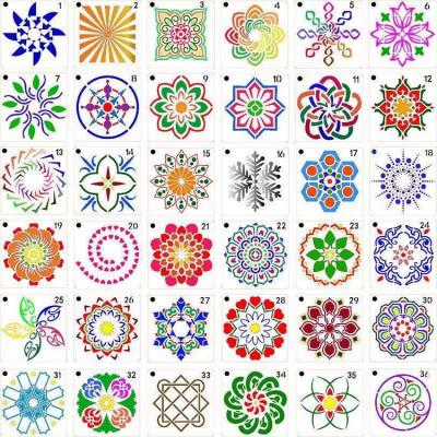 China Reusable Plastic Template DIY Painting Template Set Mandala Painting Tool Art Material for sale