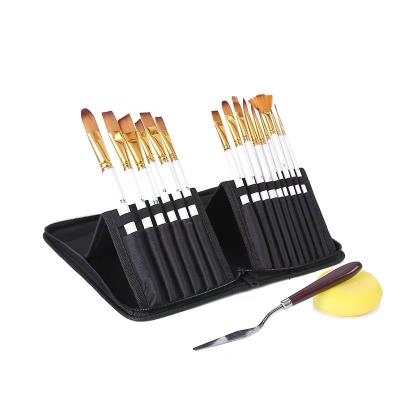 China Beauty Painting Tools 15pcs High End Wooden Miniature Oil Painting Brush Pen Wholesale Artist Paint Brush Set for sale