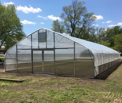 China Stable Structure Easily Assembled Double Layer Plastic Film Tarpaulin Tunnel Agriculture Greenhouse for sale