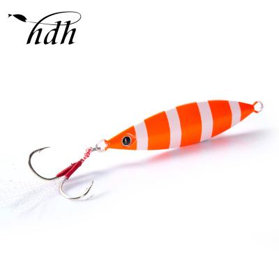 China Big Game Fishing Tackle OEM 4 Colors Tuna Lures Vertical Baitcasting High Speed ​​Fishing Trolling Fishing Lures Metal Lure for sale