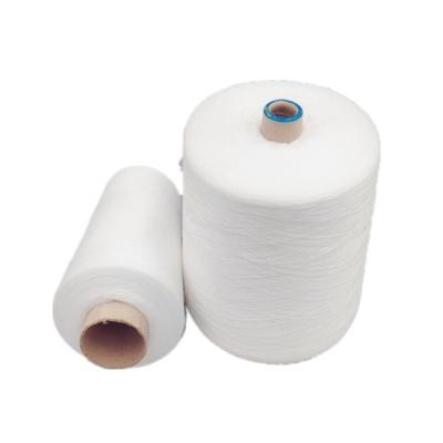 China Anti-bacteria Sewing Supplies 100% Polyester 20s/2 Thread Raw White Sewing Yarn T-shirt Yarn Price for sale