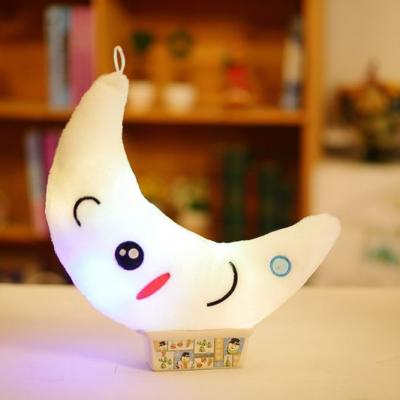 China Promtion Gift/Custom Plush Toy Luminous Led Moon Plush Lighting Up Moon Toy for sale