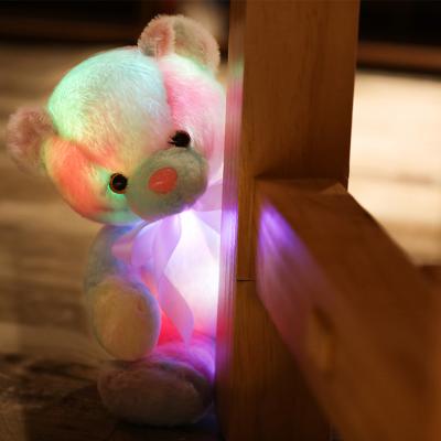 China Cute 28cm Led Teddy Bear Gift Led Plush Toy Colorful Glowing Christmas Gift Stuffed Teddy Bear Stuffed Animals For Kids for sale