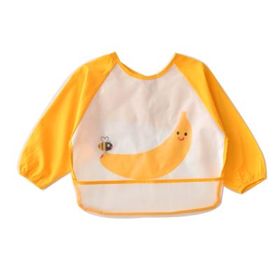 China Amazon Sustainable Hot Selling Stylish Baby Bibs Long Sleeve Banana Cotton Baby Bibs Waterproof for sale