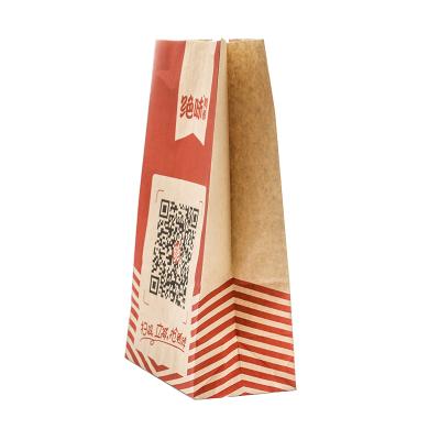 China Eco-Friendly Recyclable Premium Food Grade SOS Brown Kraft Snack Grocery Paper Bags For Fried Food for sale