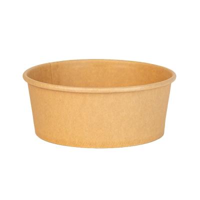 China Disposable Custom Logo Eco-Friendly Biodegradable Kraft Paper Soup Bucket With Lid Packaging Food Container for sale