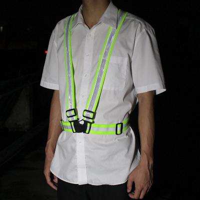 China reflective flashing reflective vest and dual LED high bright light safety flashing for operation for sale