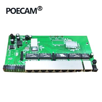 China Active POE 9 Port Gigabit Poe Switch Module 100/1000Mbps IEEE802.3af/at HD IP Camera for sale