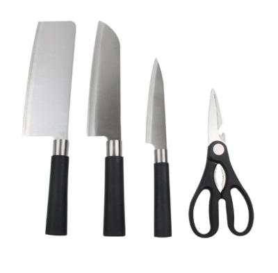 China Disposable Box Packed 4 Pcs Slightly Flashing Minimalist Knife Set With Outdoor Plastic Handle for sale