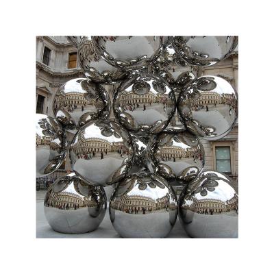 China Decorations Stainless Steel Sculpture Sphere Cavity Fencing Giant Ball Decoration Mirror Ball for sale