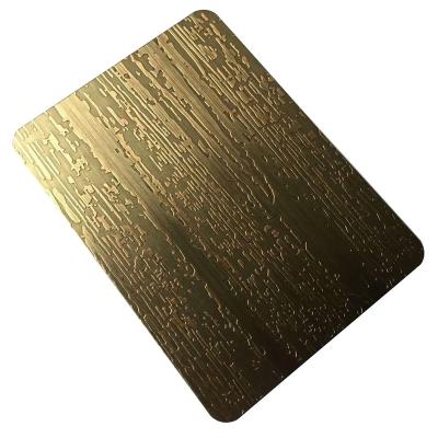 China Gold Patterned Textured Thin Etched Metal SS Color Checkered Sheet Stainless Steel Plate 1000*2000mm for sale